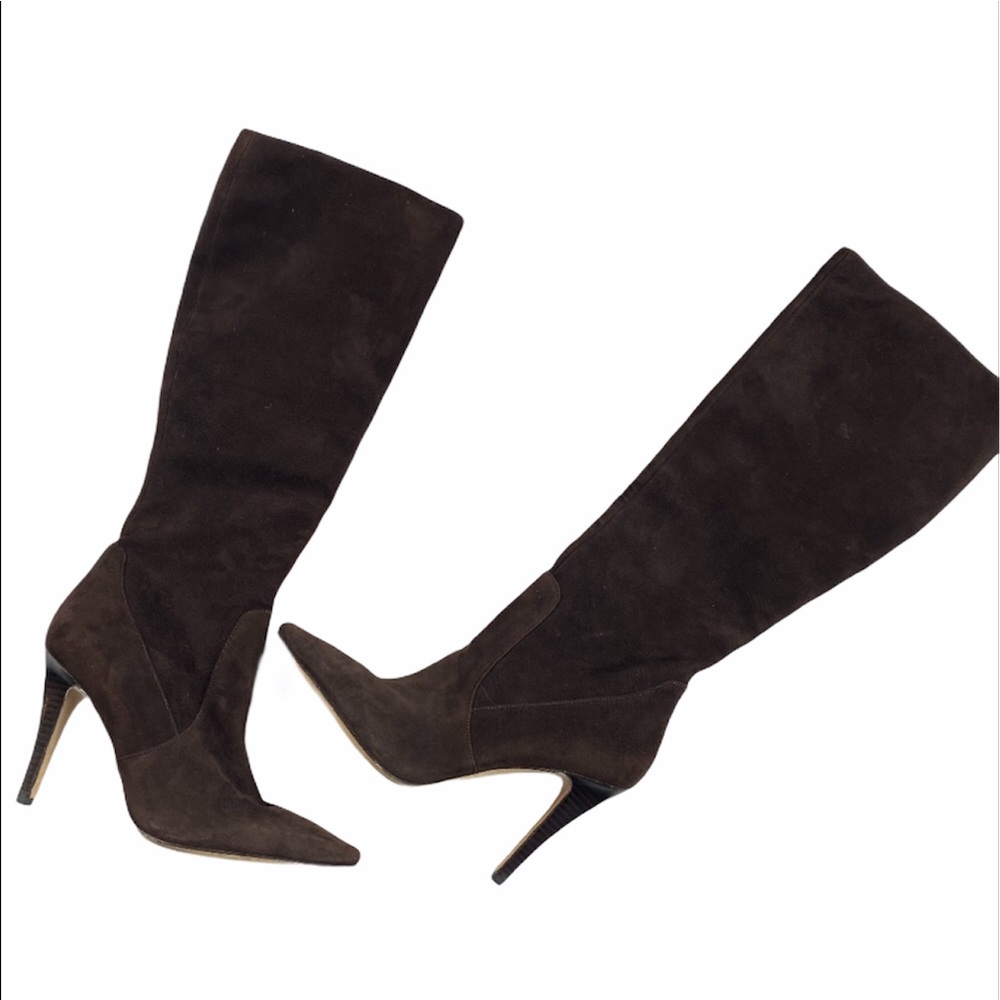 Via Spiga Knee High brown suede heeled boots 9.5